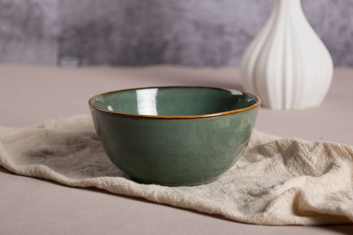 Schale grün Steinzeug D: ca. 15,2 cm