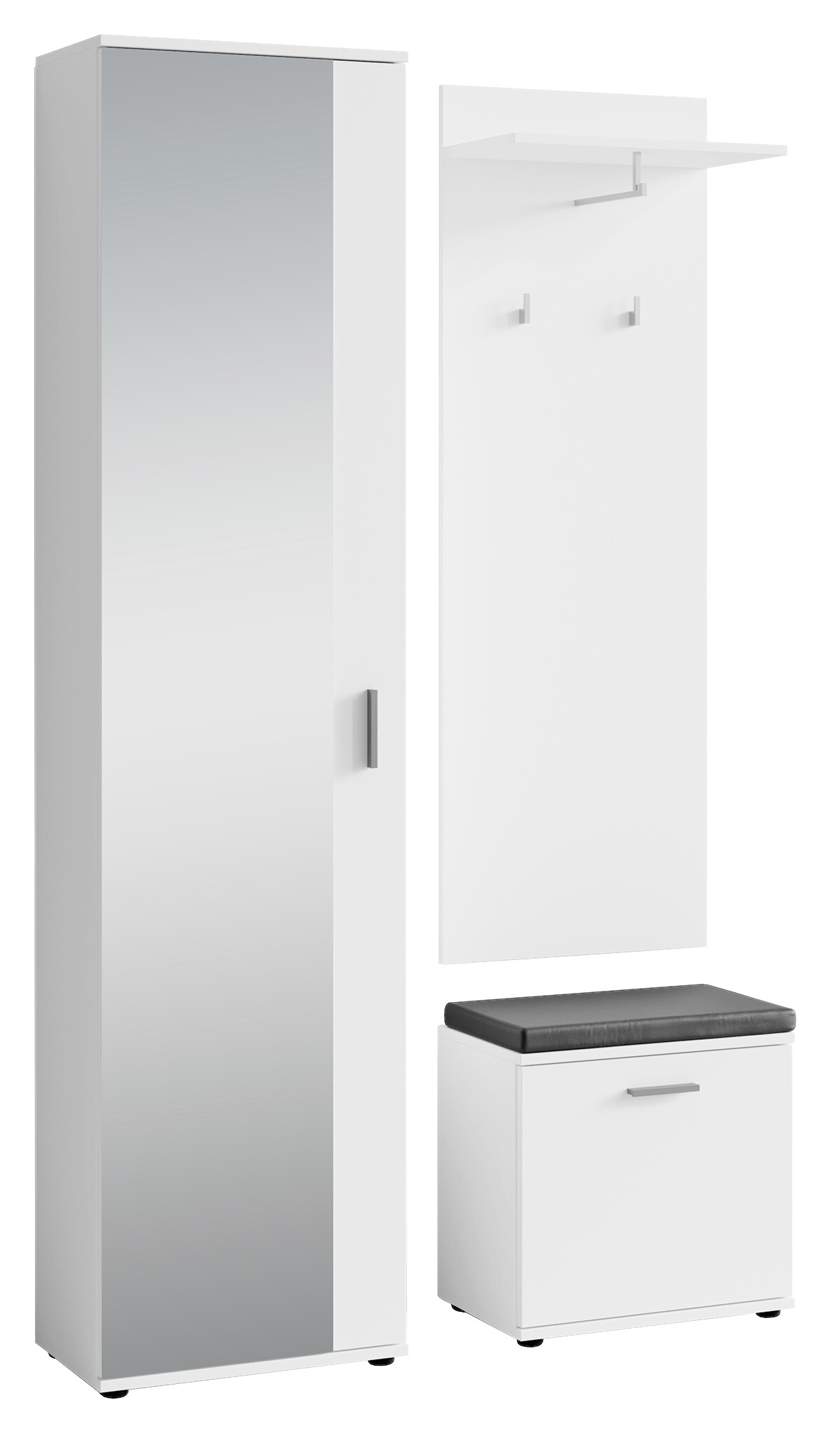 Garderobenset JAKOB Set 3-tlg. weiß schwarz