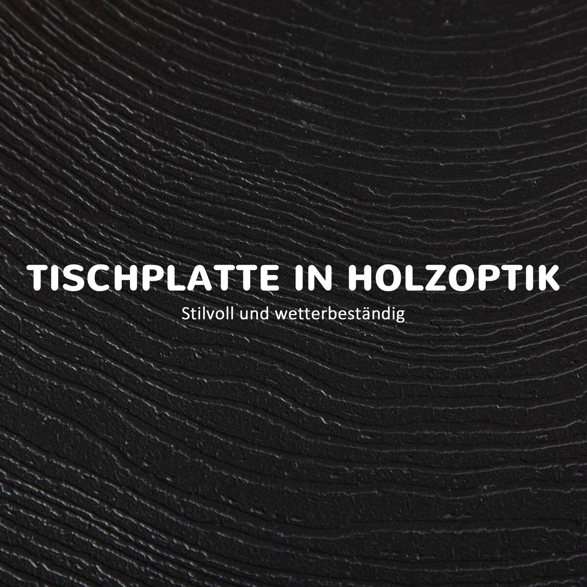 Outsunny Gartentisch dunkelgrau Stahl B/H/L: ca. 60x73x60 cm