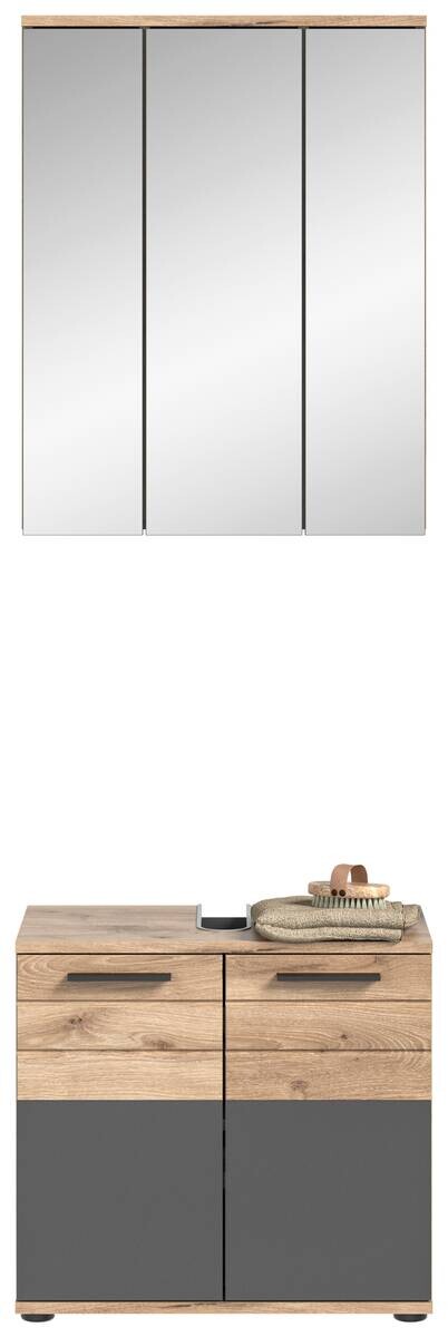 Badezimmer-Set MASON Nox Oak Nachbildung edles Basaltgrau Nachbildung B/H/T: ca. 60x190x34 cm