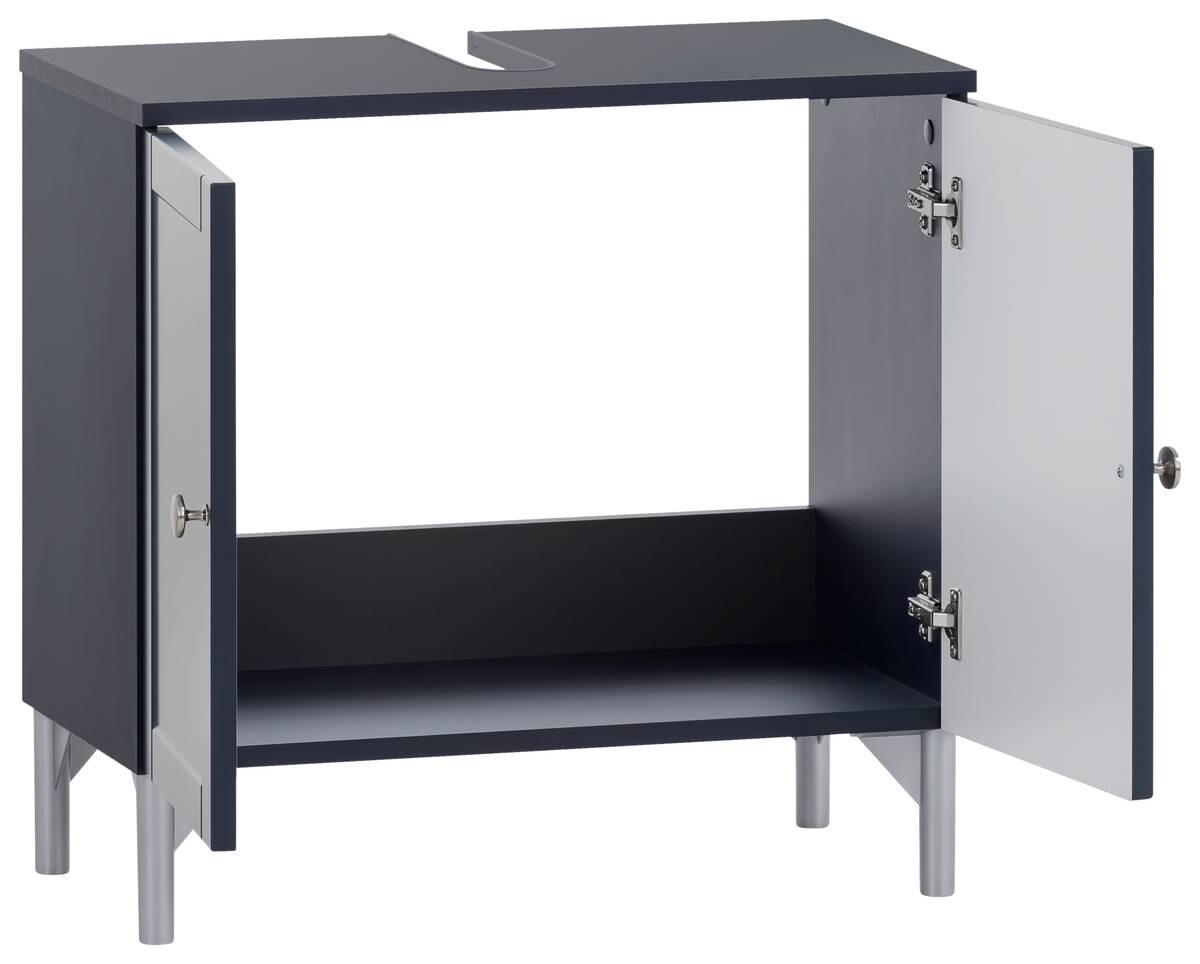 Waschbeckenunterschrank Jesper blau dunkel B/H/T: ca. 60,2x58,5x32 cm