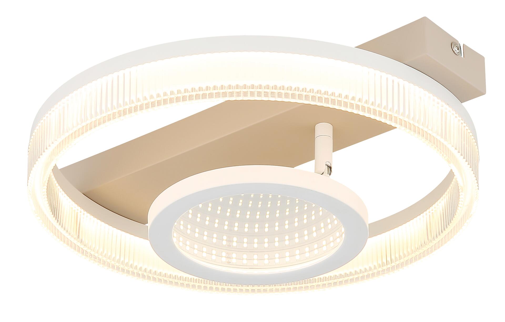 GLOBO Deckenleuchte transparent weiß sand Metall Kunststoff B/H/L: ca. 33x10x36 cm 1 Brennstellen