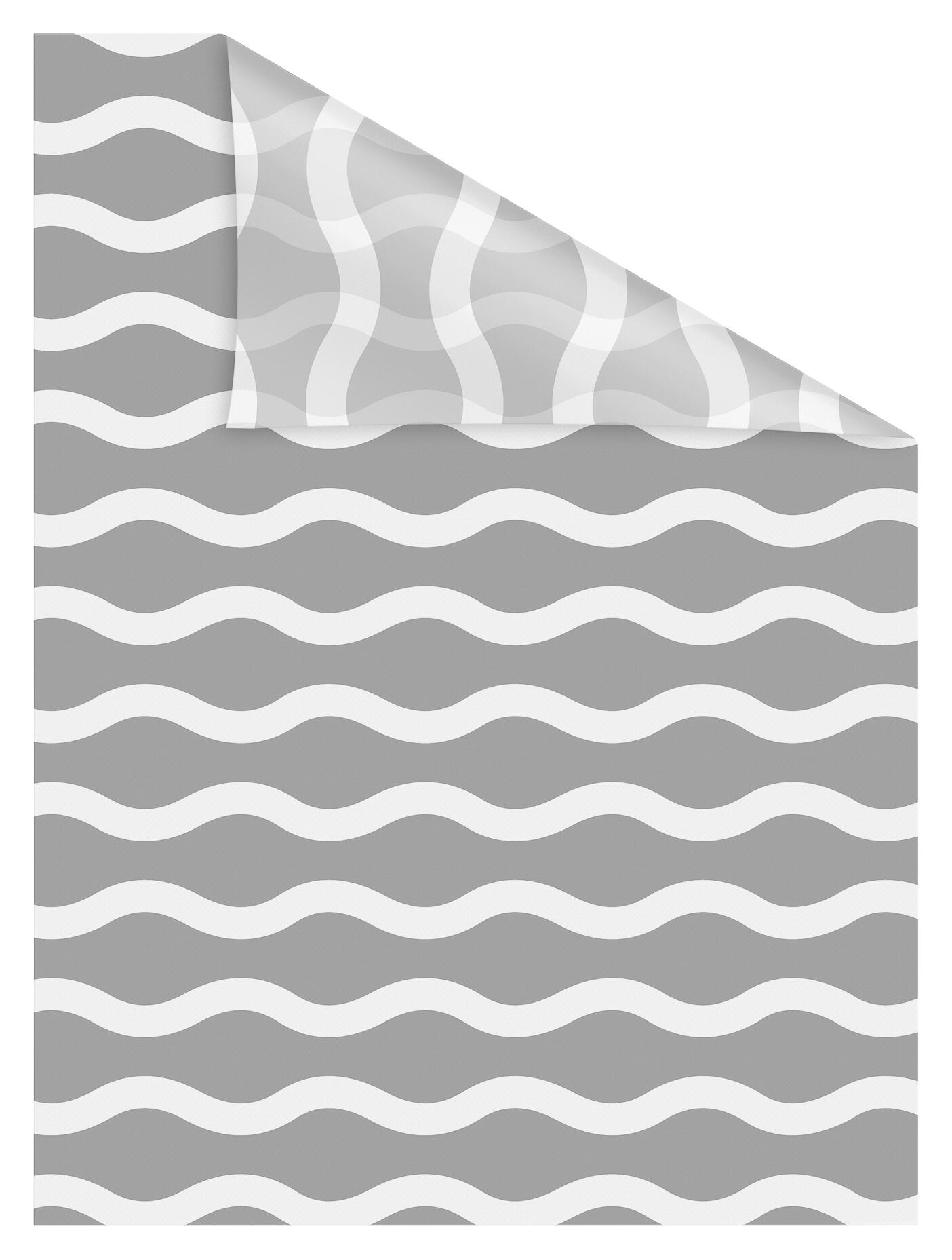 LICHTBLICK Fensterfolie Welle Wellen Welle grau weiß B/L: ca. 100x180 cm