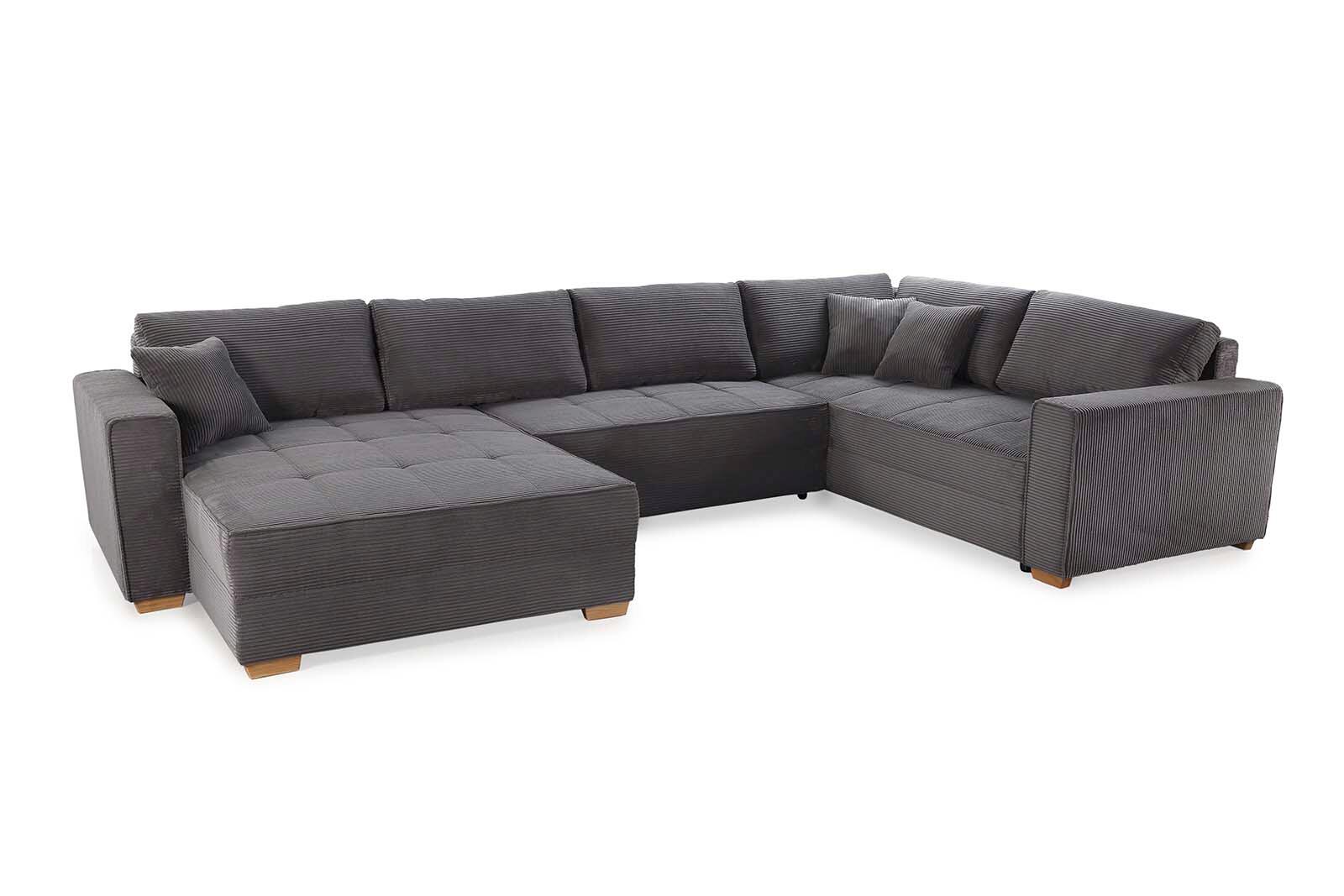 Wohnlandschaft grau Microfaser B/H/T: ca. 379x86x227 cm Wohnlandschaft grau Microfaser B/H/T: ca. 379x86x227 cm