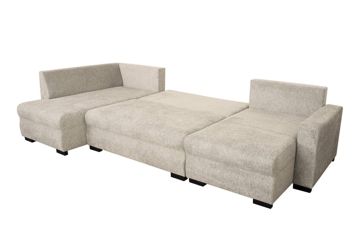 Wohnlandschaft beige Microfaser B/H/T: ca. 312x90x169 cm