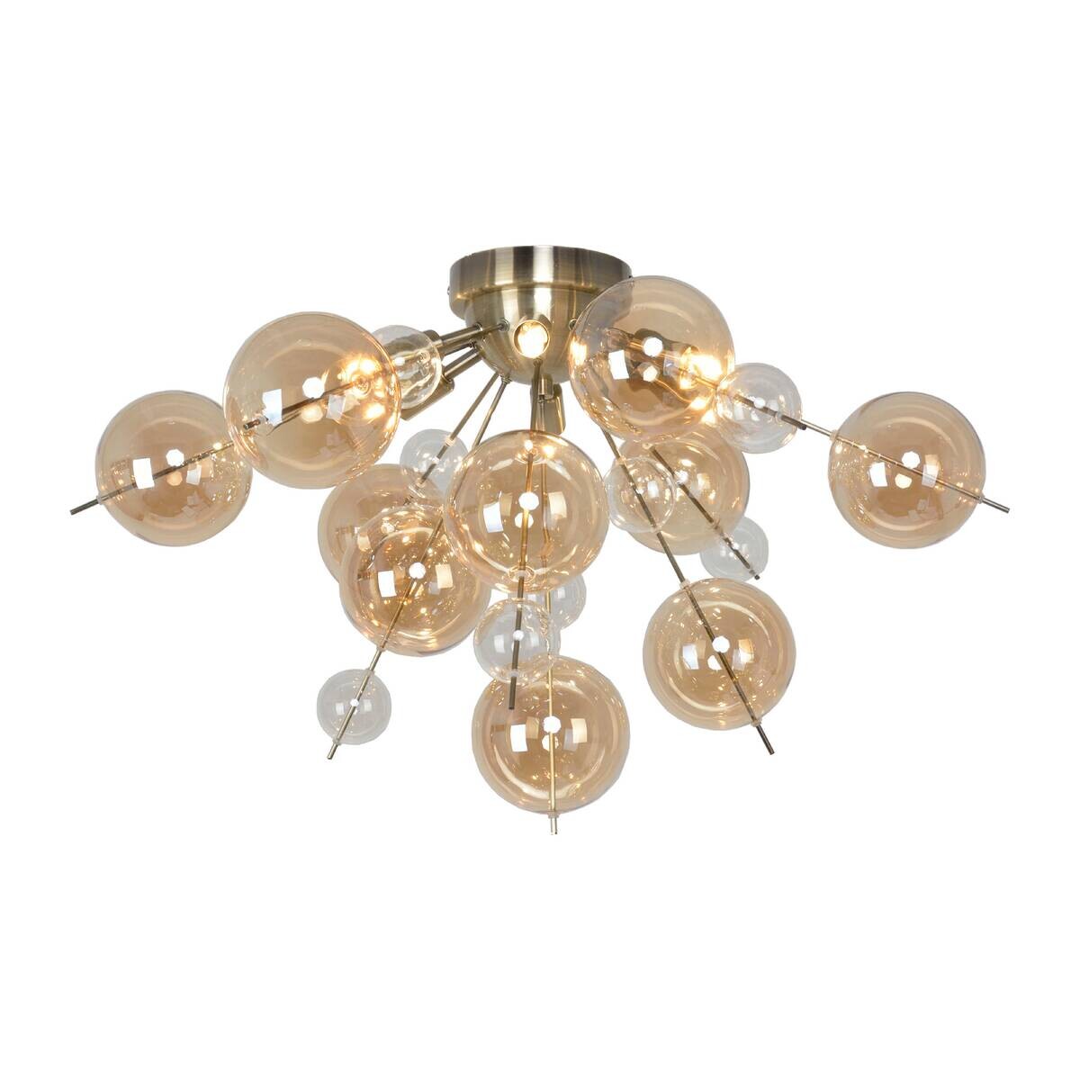 Näve Leuchten Deckenleuchte amber Glas Metall B/H/T/D: ca. 57x38x57x57 cm G9 6 Brennstellen