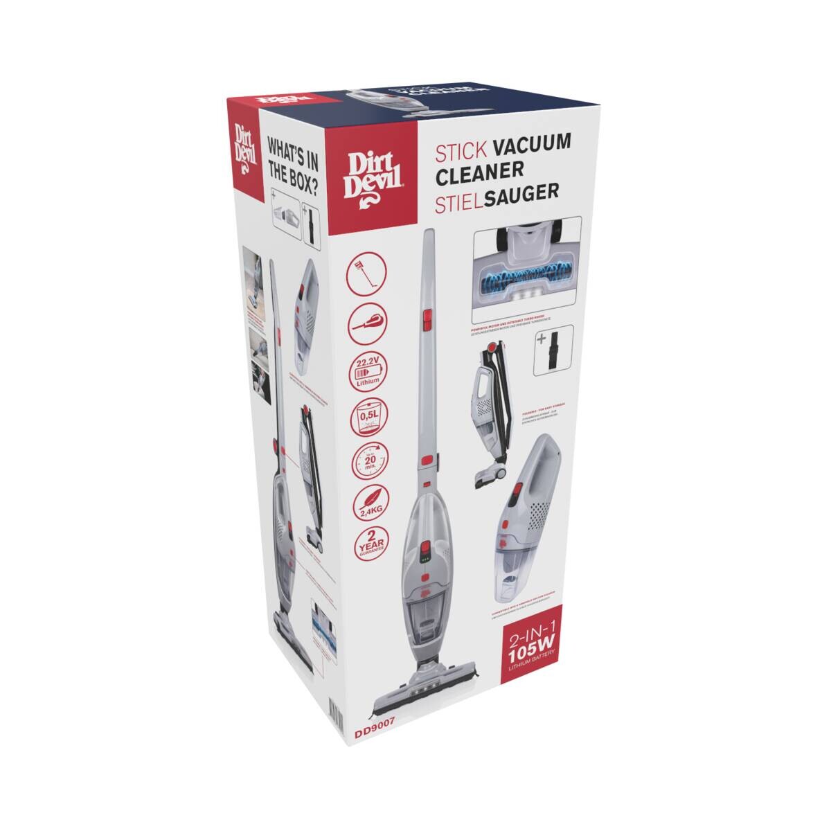 Dirt Devil Handstaubsauger grau Kunststoff B/H/L: ca. 28,5x110x17,8 cm