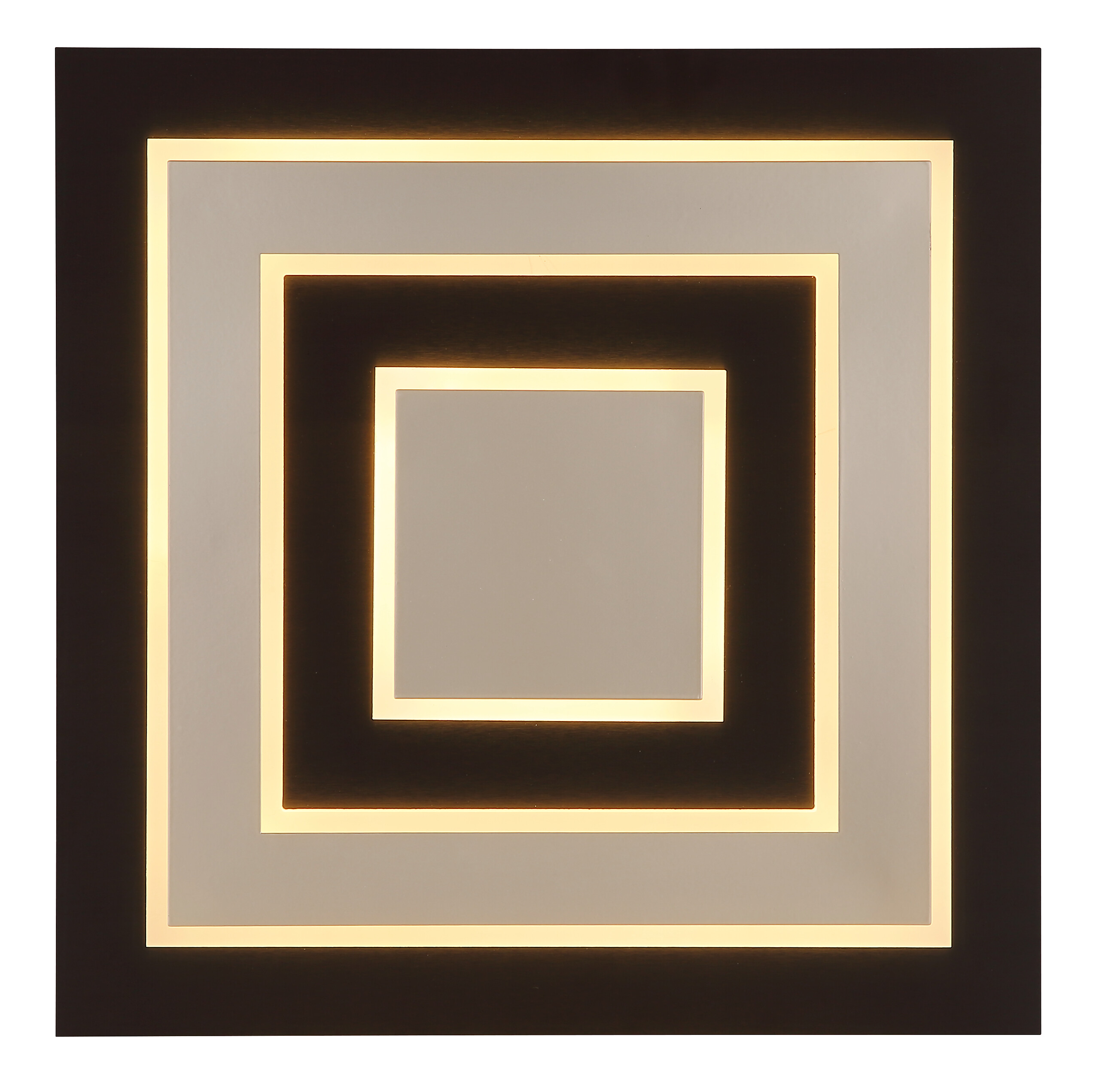 GLOBO Deckenleuchte dunkelbraun mattschwarz MDF Metall B/H/L: ca. 48x5,2x48 cm 1 Brennstellen