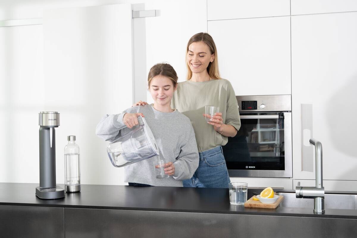 Wasserfilter-Kanne transparent Kunststoff