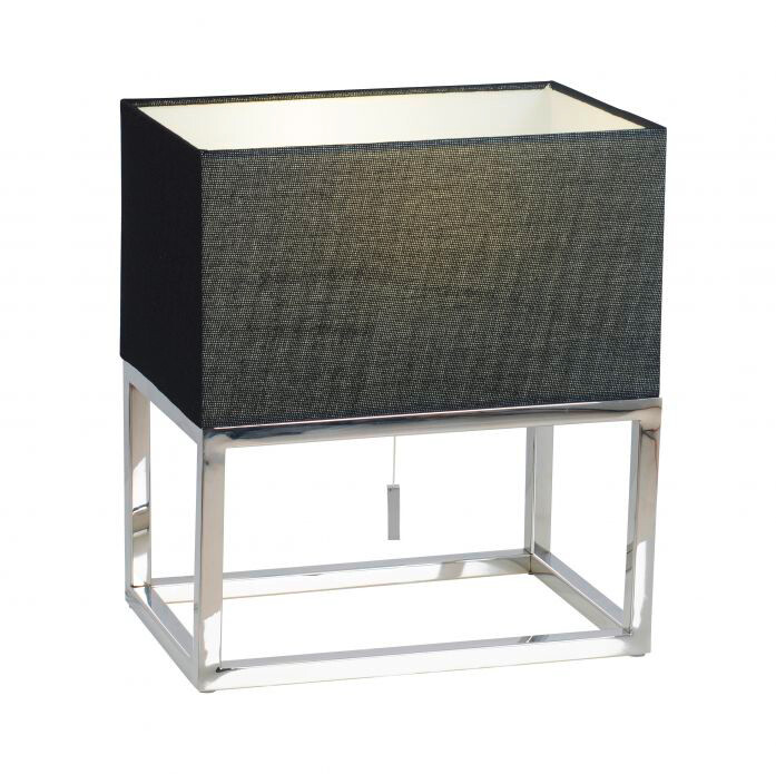 Näve Leuchten Tischleuchte NV3146122 schwarz Metall Kunststoff Textil B/H/T: ca. 30x34x19 cm E27 1 Brennstellen