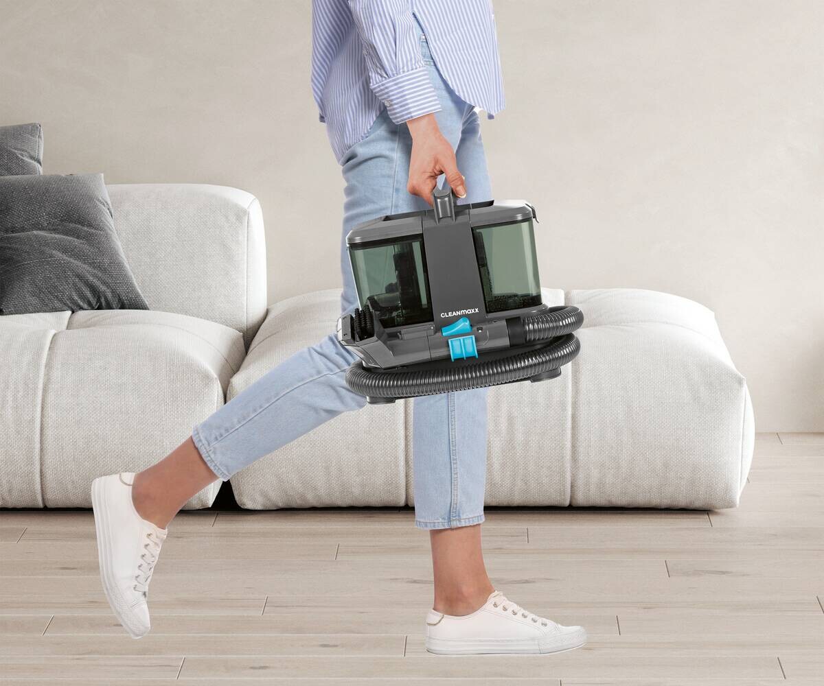 CLEANmaxx Polster -und Teppichreiniger 16382 grau blau Kunststoff B/H/L: ca. 22x27x26 cm ca. 330 W