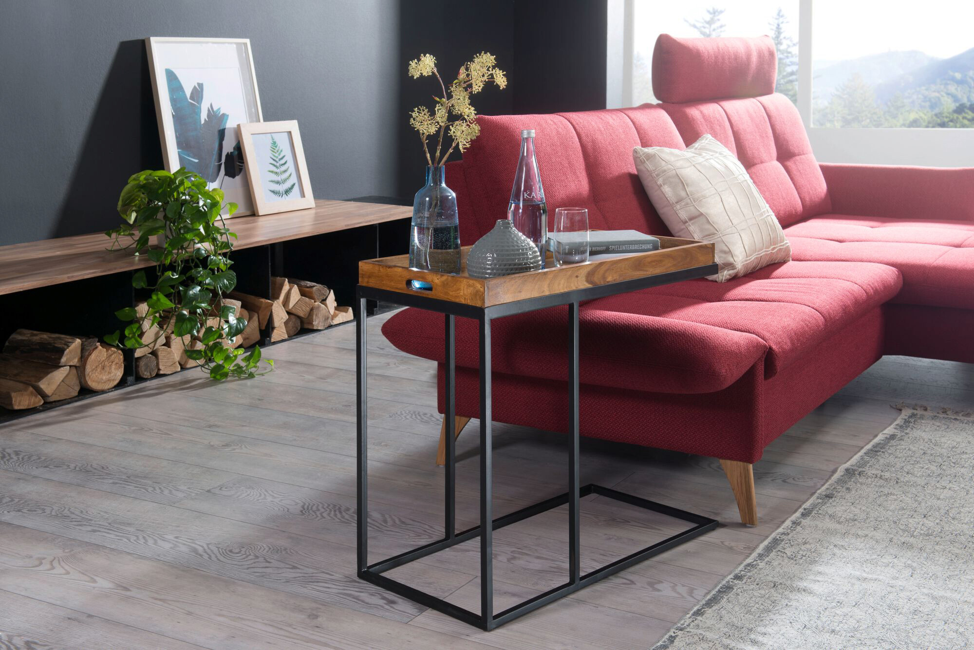 Beistelltisch rosenholz Nachbildung Holz B/H/T: ca. 70x65x34 cm