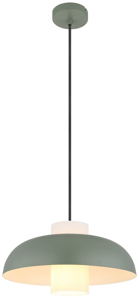 GLOBO Pendelleuchte Lowe grün Metall H/D: ca. 120x38 cm E27 1 Brennstellen