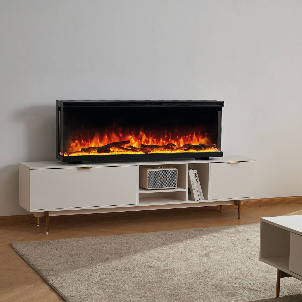 KAMINIO Elektrischer-Kamin LEA schwarz Metall B/H/T: ca. 91,9x43x20 cm ca. 1800 W