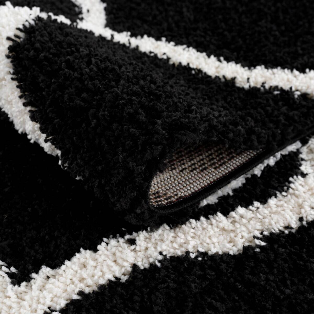 Sanat Hochflorteppich MADRID schwarz B/L: ca. 200x290 cm