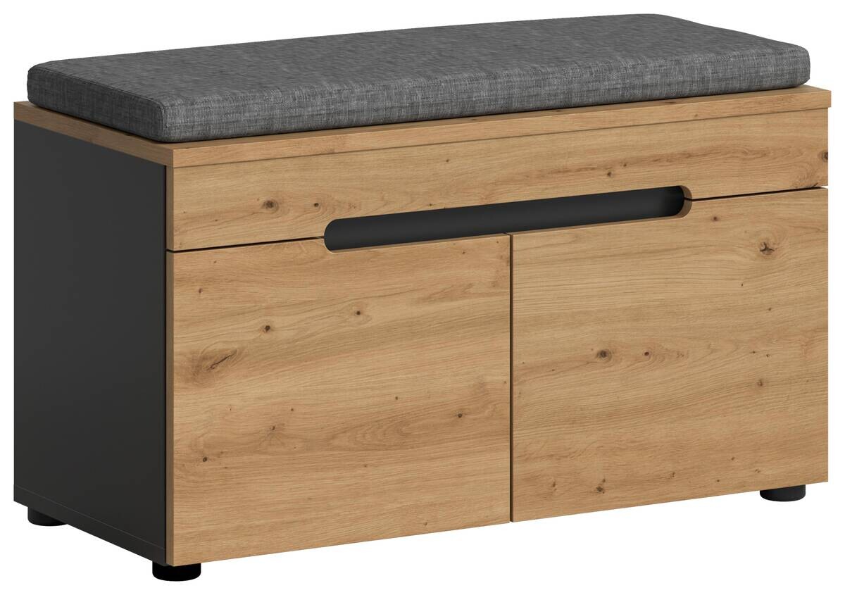 Sitzbank Canu basaltgrau Nachbildung Artisan Nachbildung B/H/T: ca. 80x45x37 cm