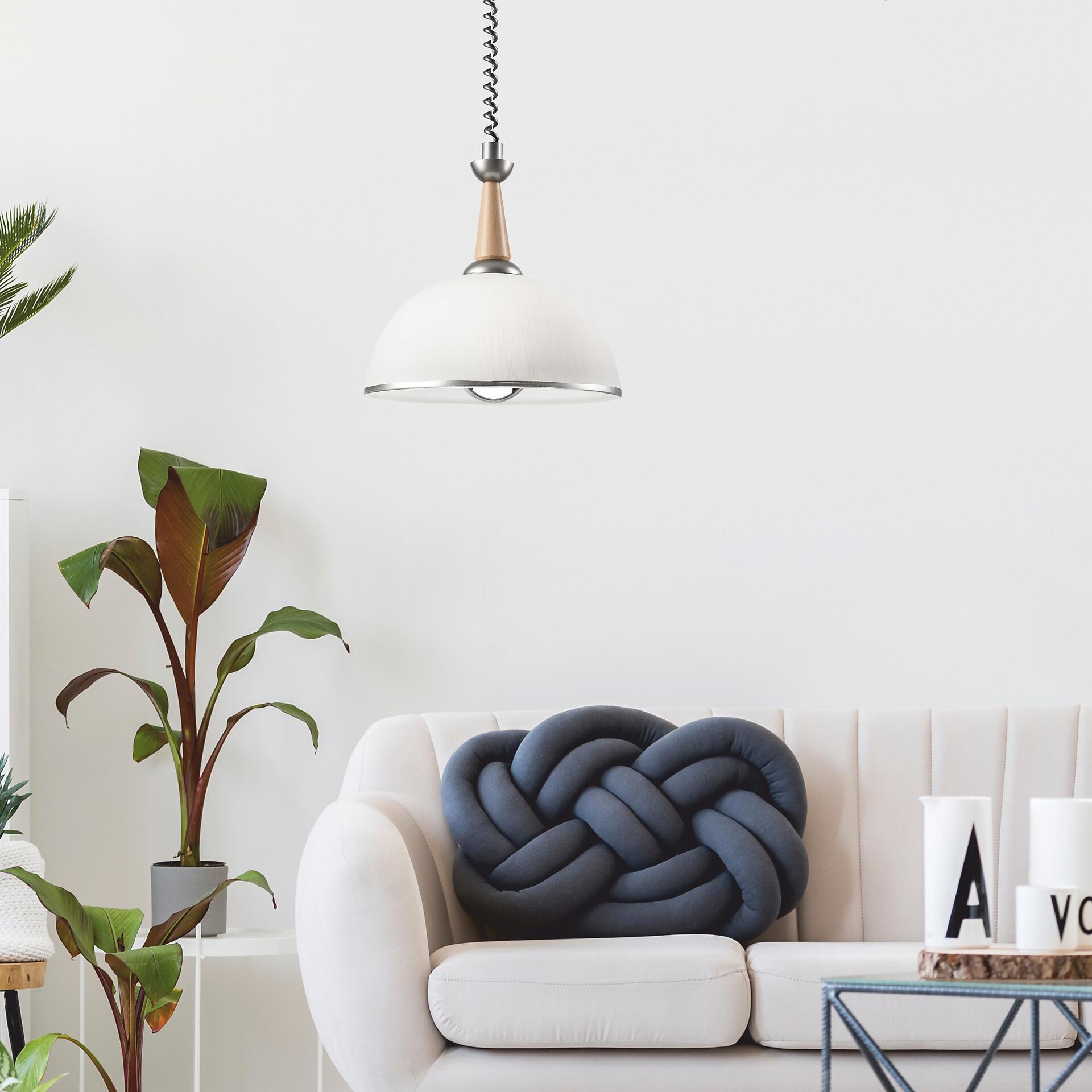 Lamkur Deckenleuchte silber Glas B/H/L: ca. 64x30x64 cm E27 1 Brennstellen