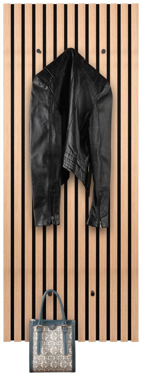 Wandgarderobe Grace Eiche Artisan Nachbildung schwarz B/H/T: ca. 50x125x7 cm Wandgarderobe Grace Eiche Artisan Nachbildung schwarz B/H/T: ca. 50x125x7 cm