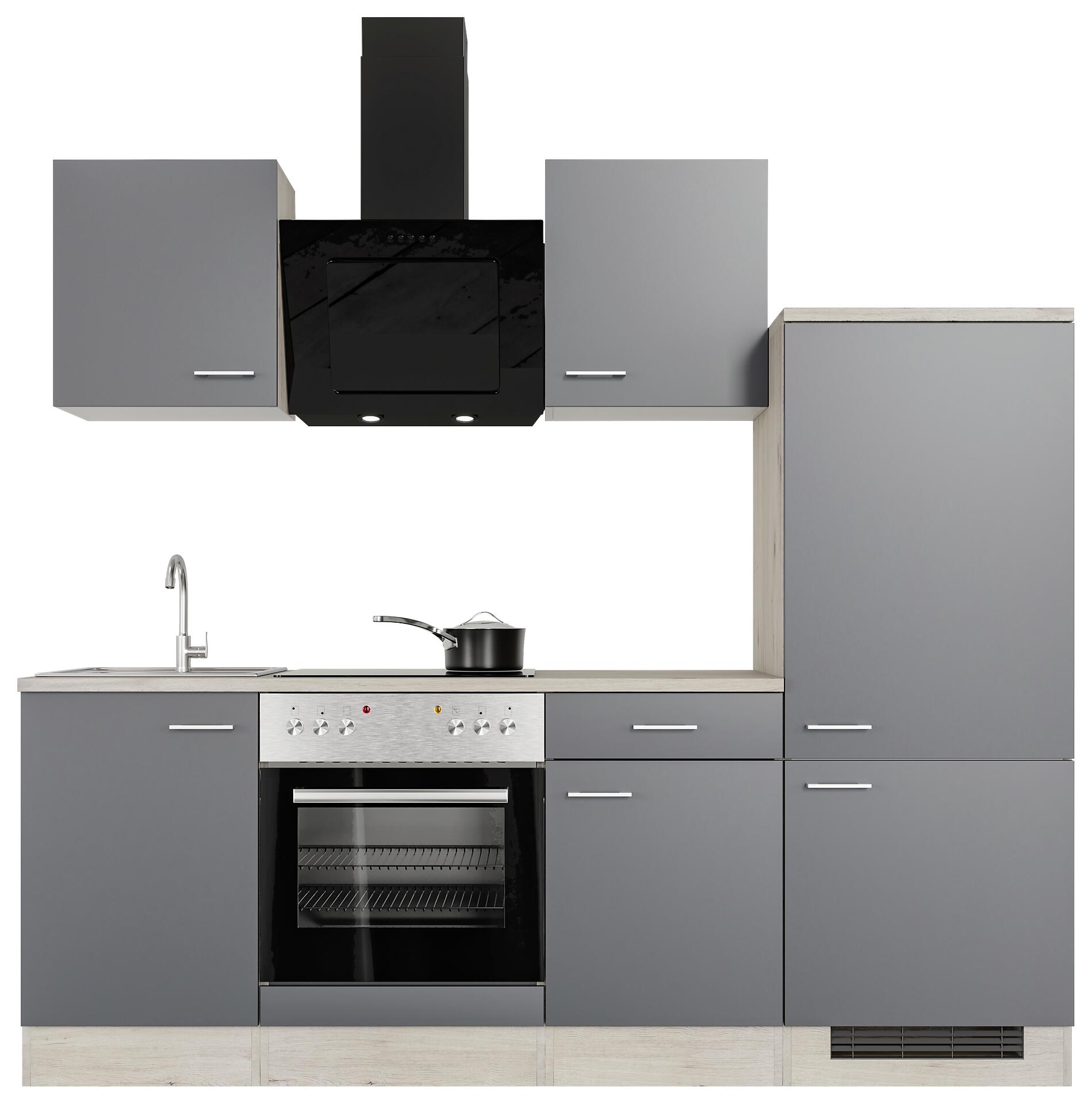 Flex-Well Küchenblock Morena Basalt matt B/H/T: ca. 220x200x60 cm