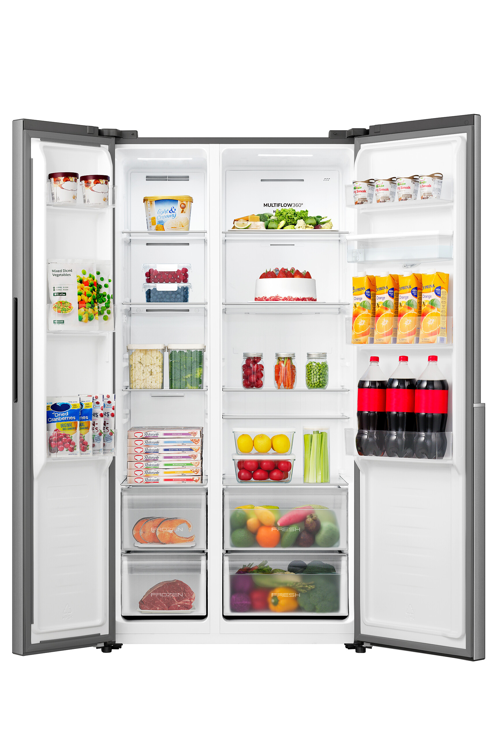 Gorenje Side-by-Side NRS9E4XWD Inox B/H/T: ca. 91,1x178,6x61,5 cm