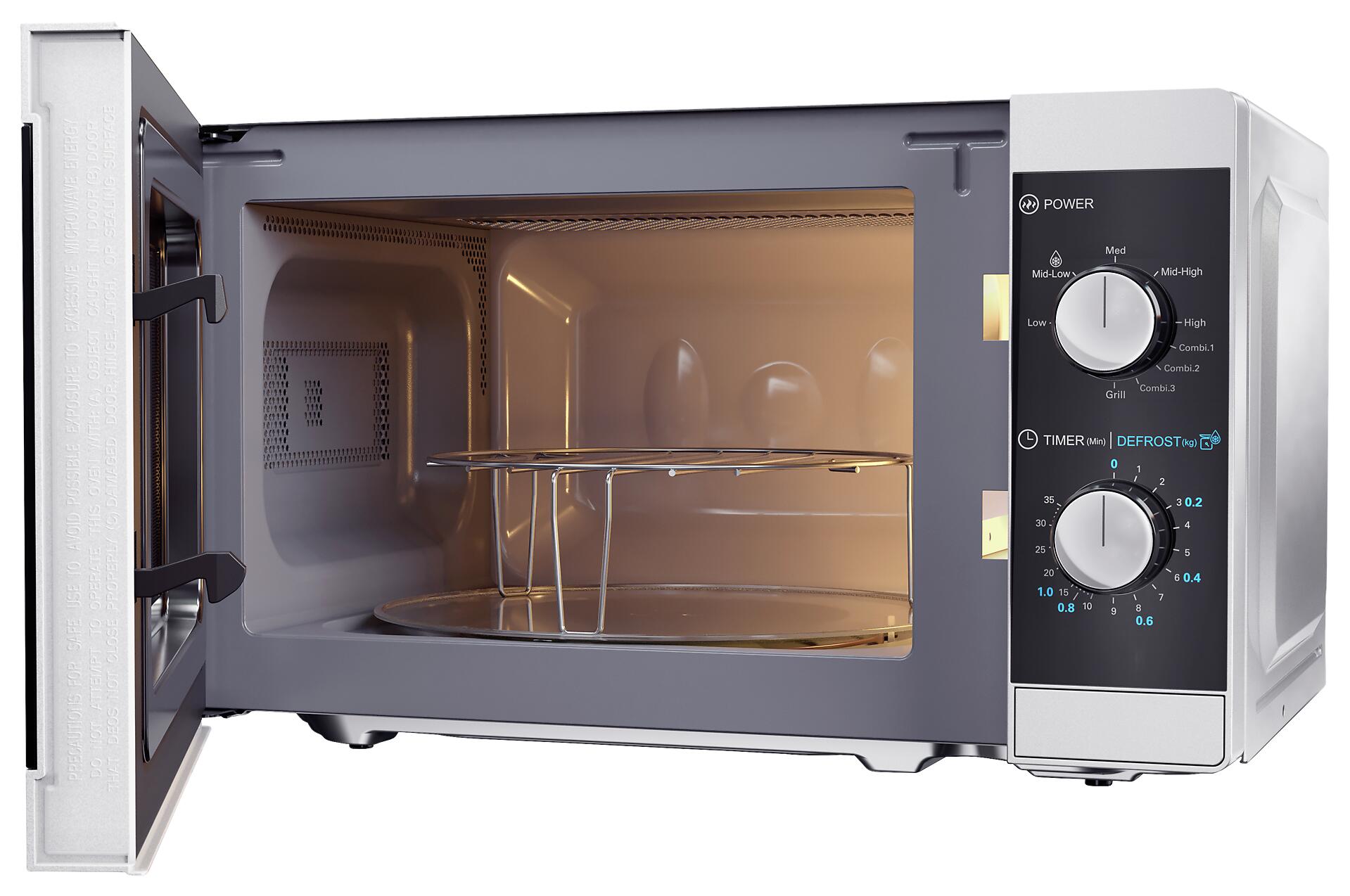 Sharp Mikrowelle mit Grill YC-MG01E-S silber Glas B/H/T: ca. 44x25,8x34,4 cm