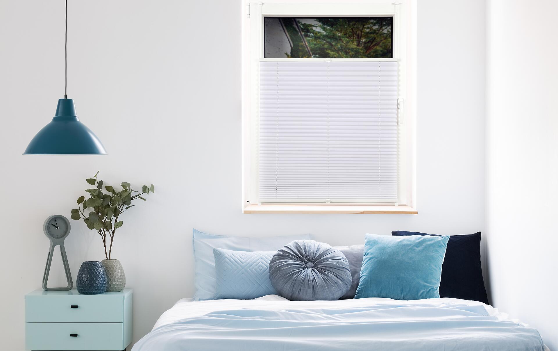 Hochwertiges Klemmplissee weiß B/L: ca. 95x130 cm