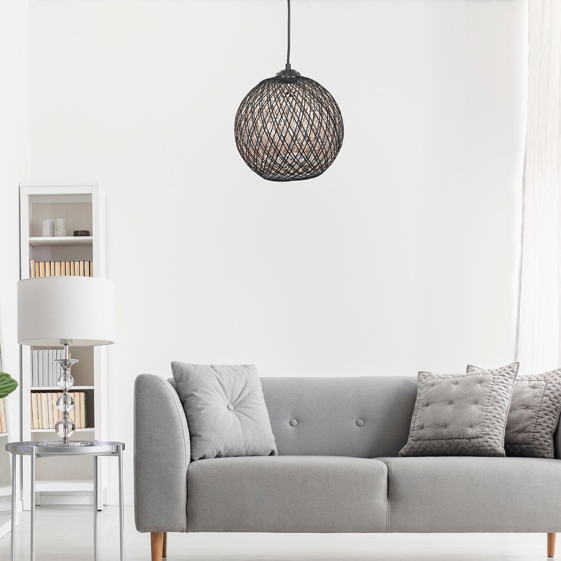 Opviq Pendelleuchte schwarz creme B/H/T/L: ca. 22x55x24x22 cm E27 1 Brennstellen