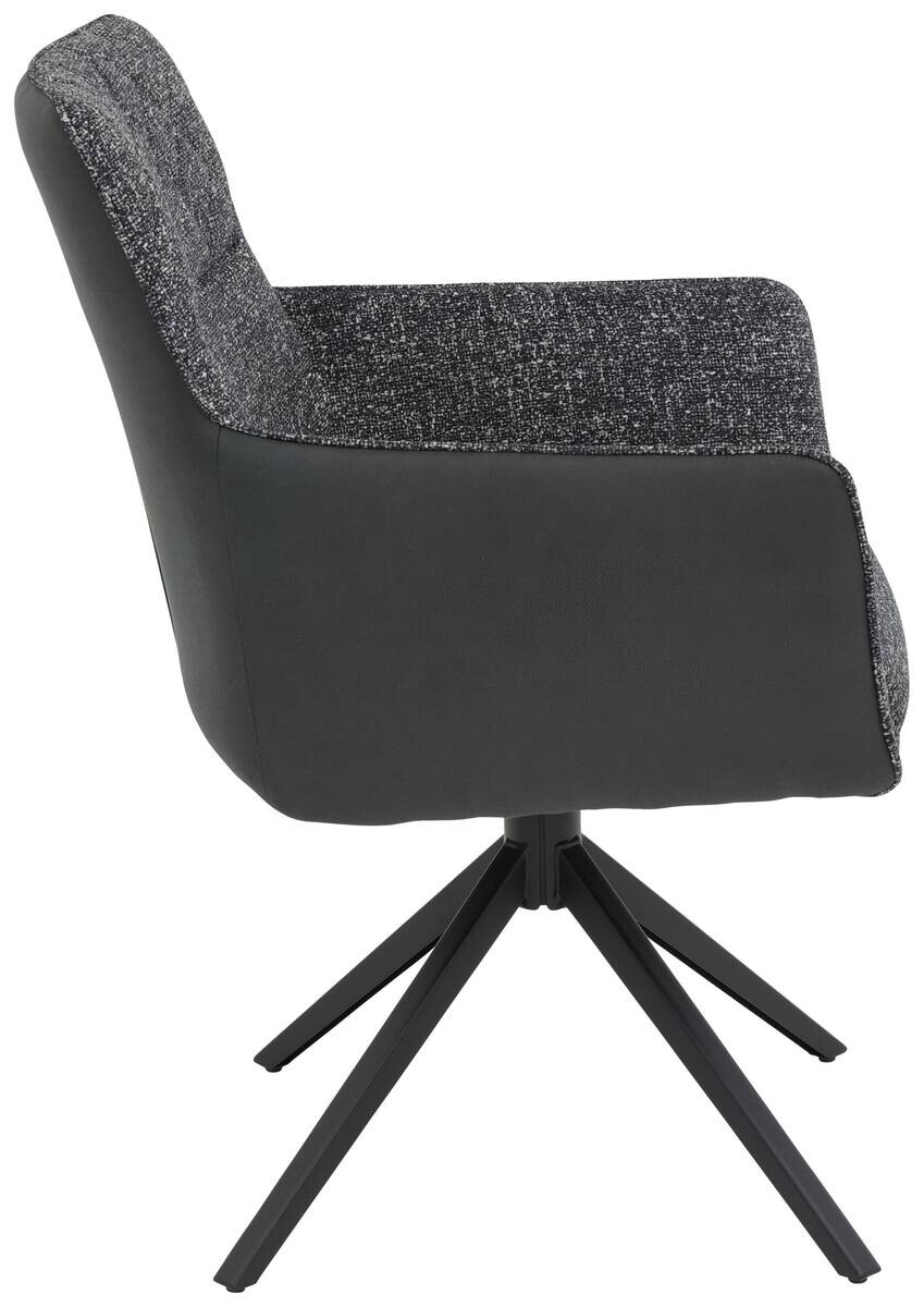 Sessel Udine, 2er-Set anthrazit Webstoff Microfaser B/H/T: ca. 62x90,5x66 cm