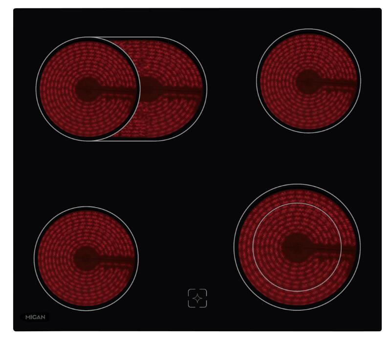 Mican Einbauherdset HSHDB73S schwarz B/H/T: ca. 59,5x59,5x57,5 cm