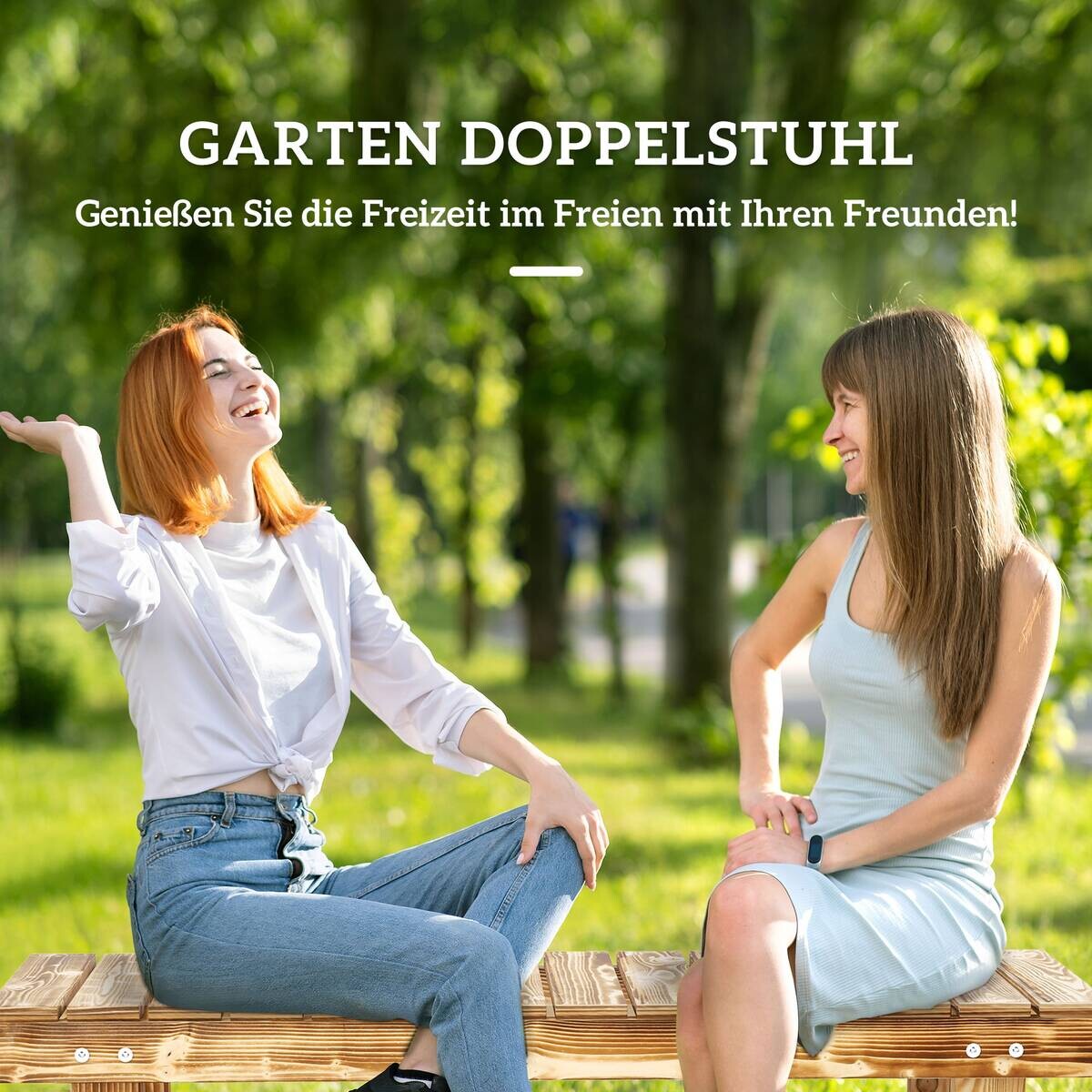 Outsunny Gartenbank braun Holz B/H/L: ca. 38x35x110 cm