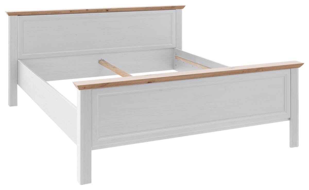 Bett Jasmin Eiche weiß B/H/T: ca. 205x98x215 cm Liegefläche B/L: ca. 180x200 cm