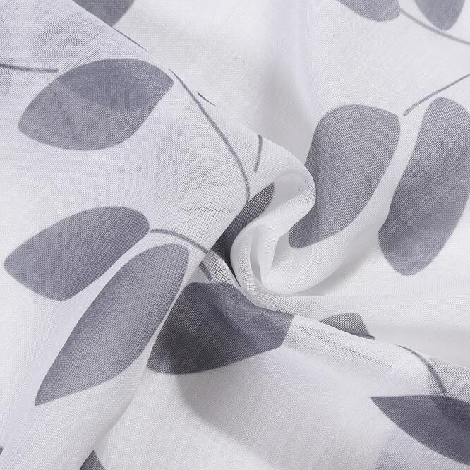 POCOline Scheibengardine Blättchen grau B/L: ca. 150x50 cm