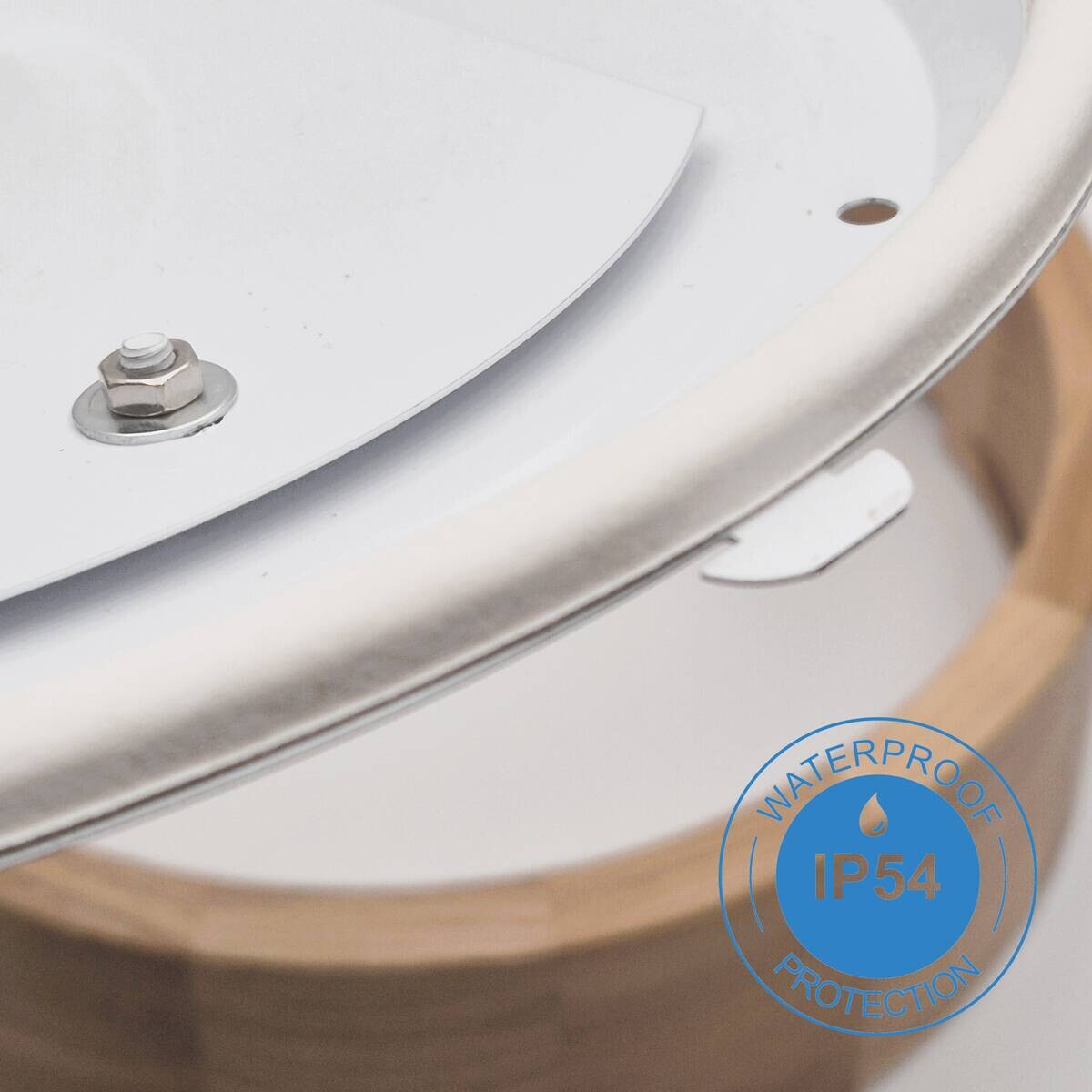 Lamkur Deckenleuchte 49434 Eiche Glas Eiche H/L: ca. 8x27 cm E27 2 Brennstellen