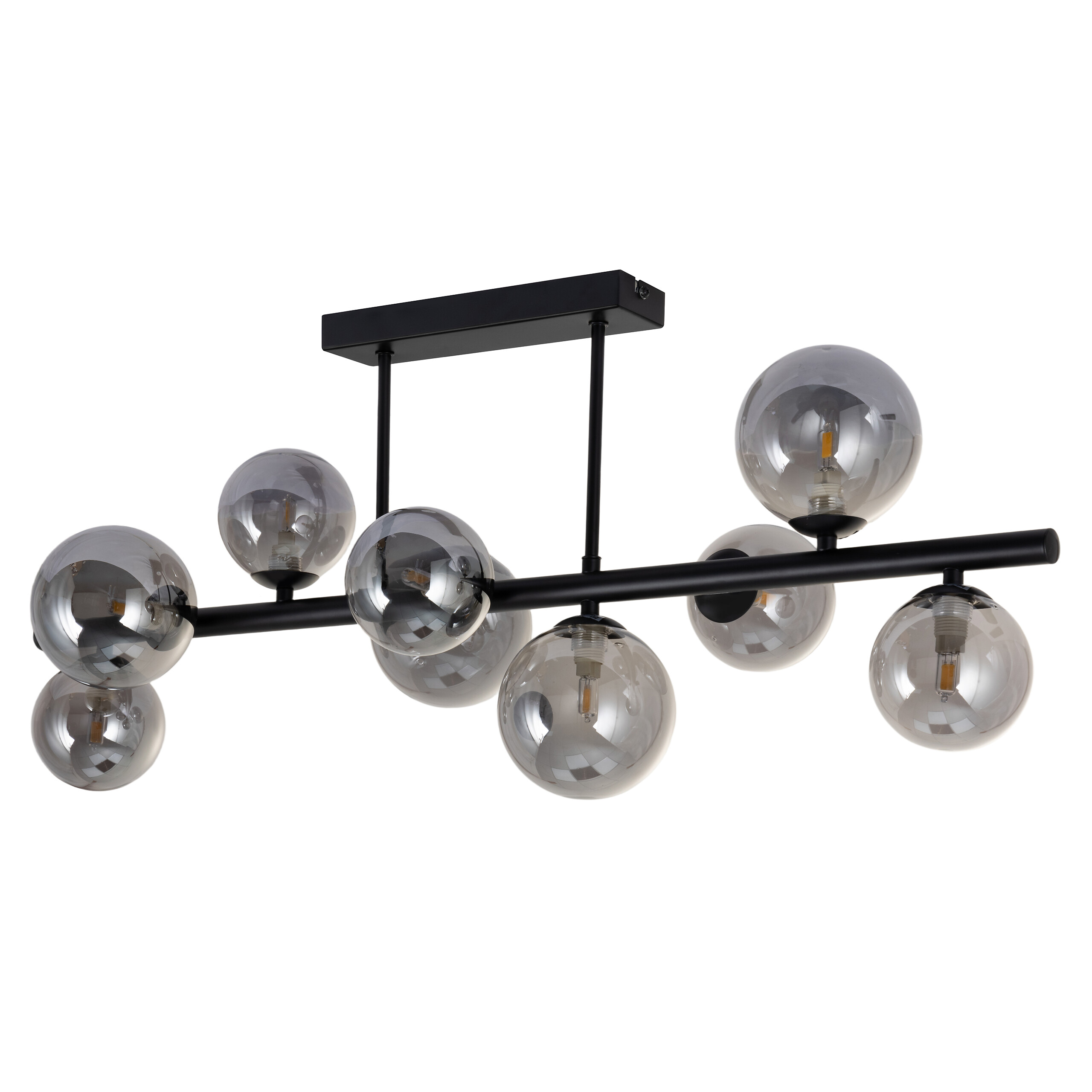 POCOline Deckenleuchte Leonardo schwarz Metall B/H/L: ca. 28,5x35x86 cm G9 9 Brennstellen