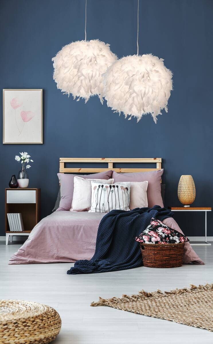 Nowa Pendelleuchte 30110107 weiß Metall Polyester H/D: ca. 150x30 cm E27 1 Brennstellen