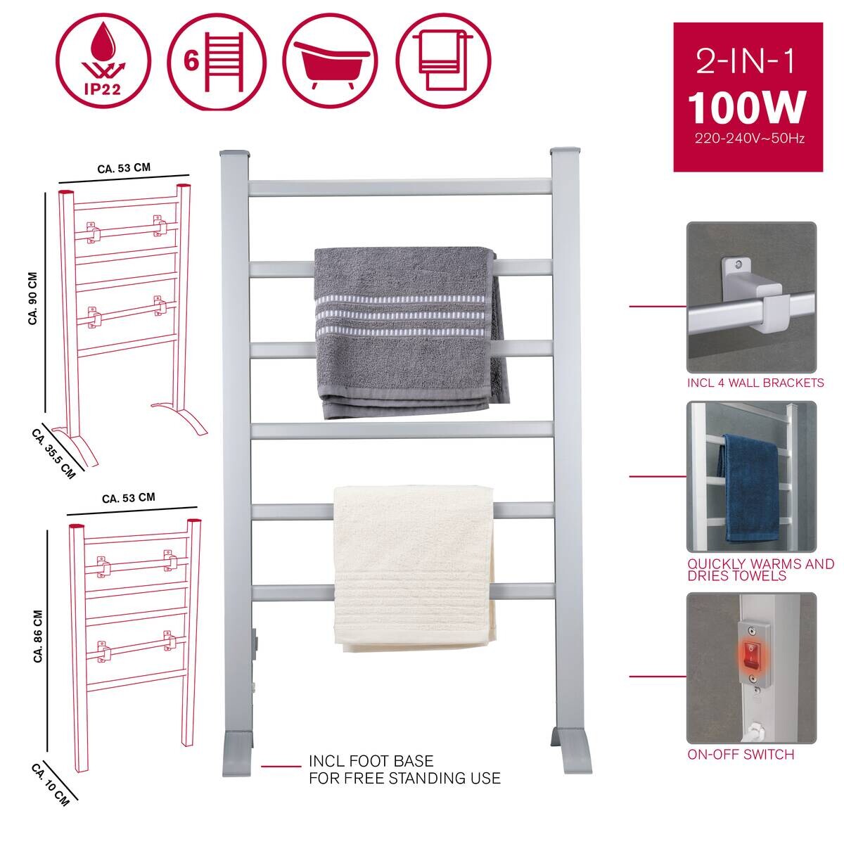 Handtuchwärmer silber