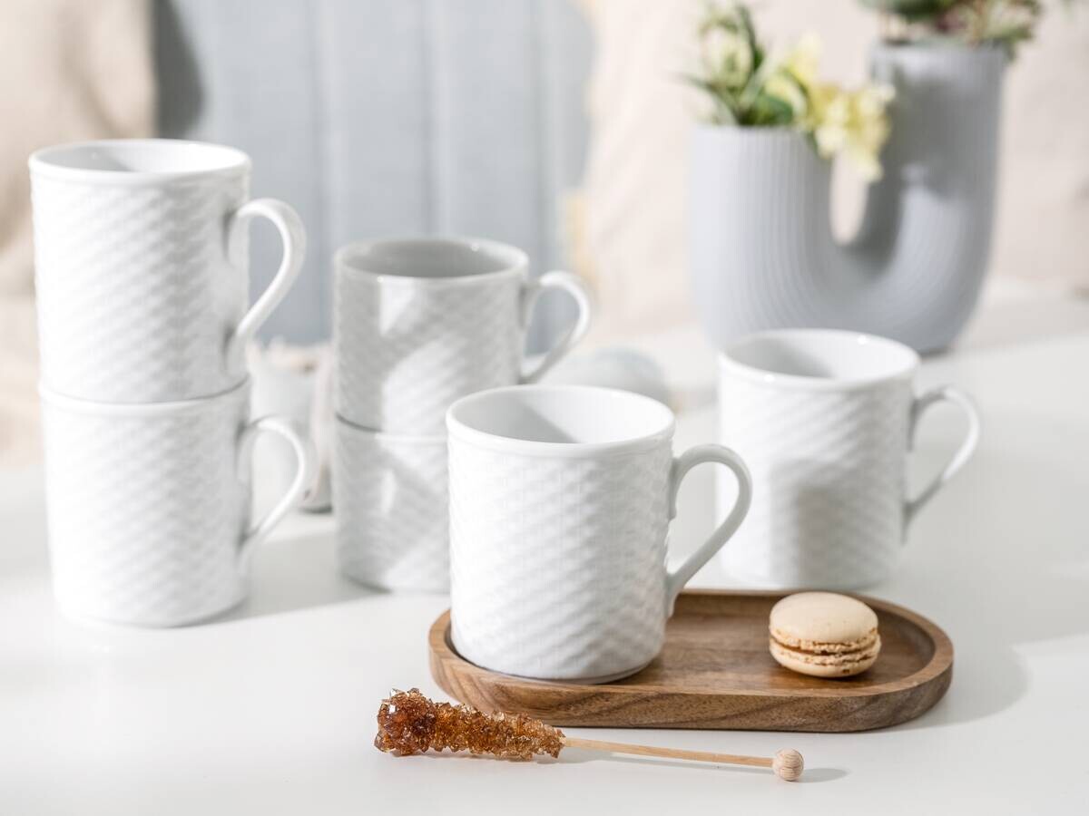 CreaTable Kaffeebecher Polo weiß Porzellan 6 tlg.