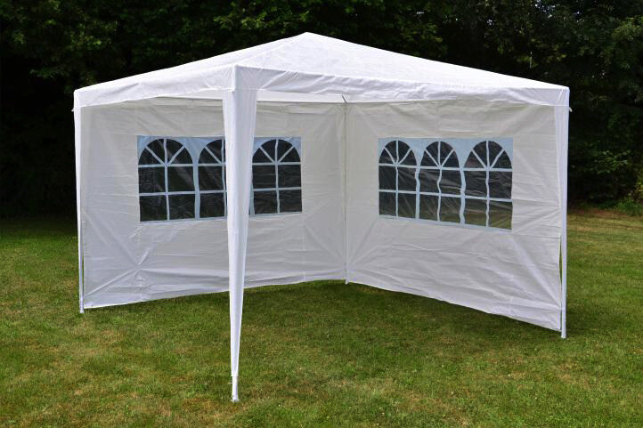 VCM Pavillon weiß Stahlrohr B/H/L: ca. 300x197x300 cm