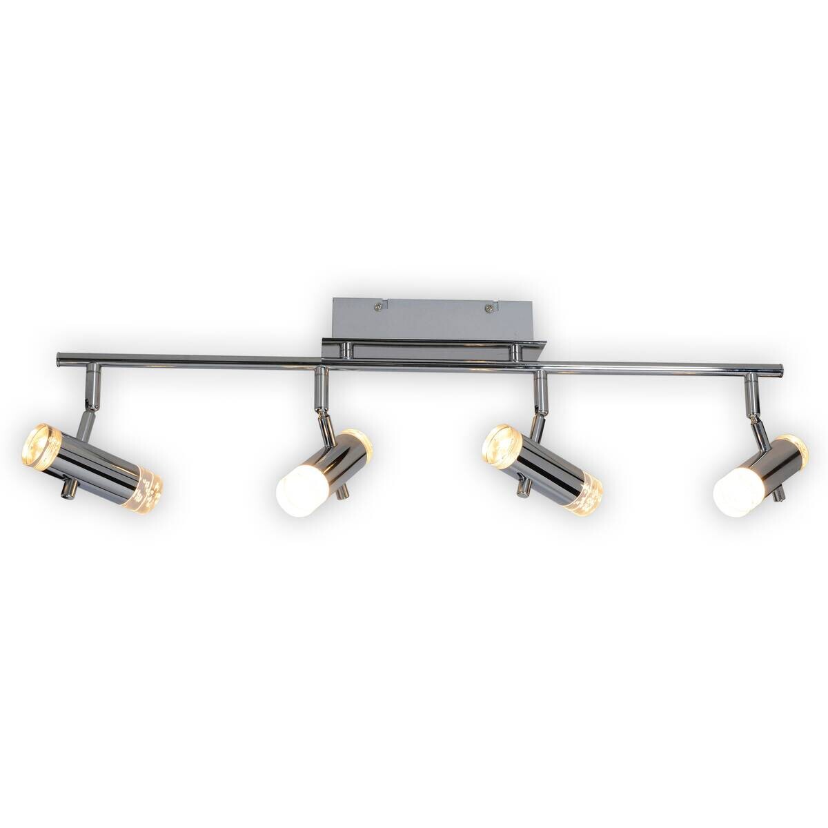 Näve Leuchten Deckenleuchte 1246042 Chrom Kunststoff Metall B/H/T: ca. 8x18,5x66 cm 4 Brennstellen