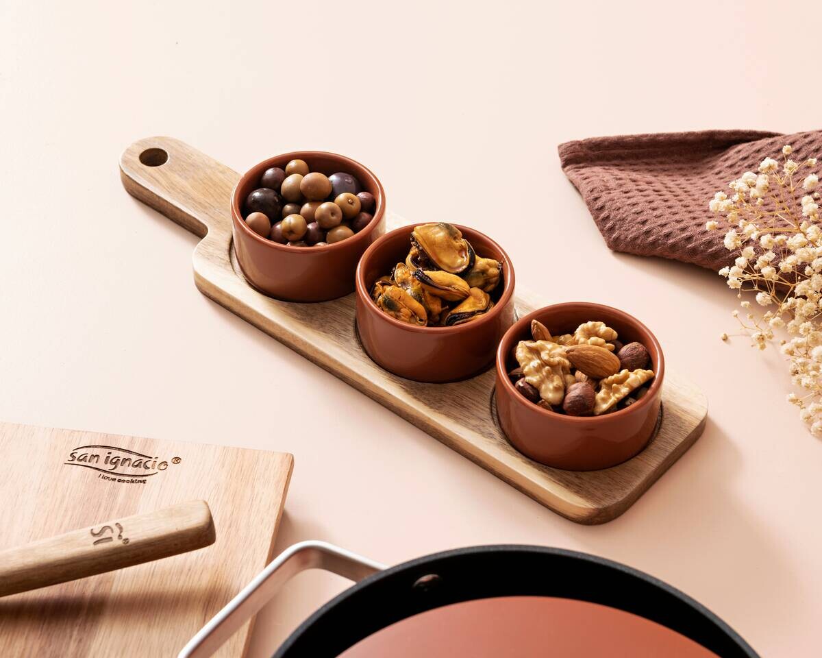 SAN IGNACIO Schalenset AGROS braun Steinzeug D: ca. 8 cm