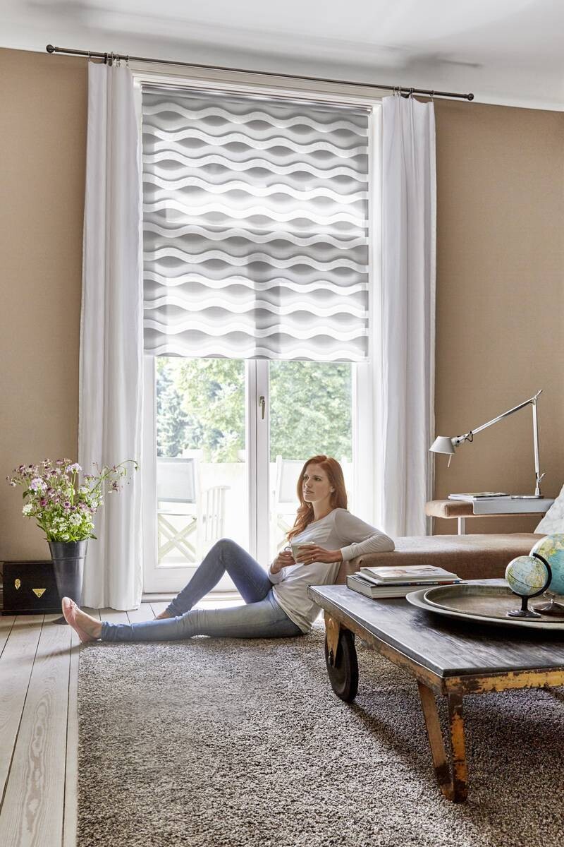 LICHTBLICK Doppelrollo Duo Welle grau B/L: ca. 60x150 cm