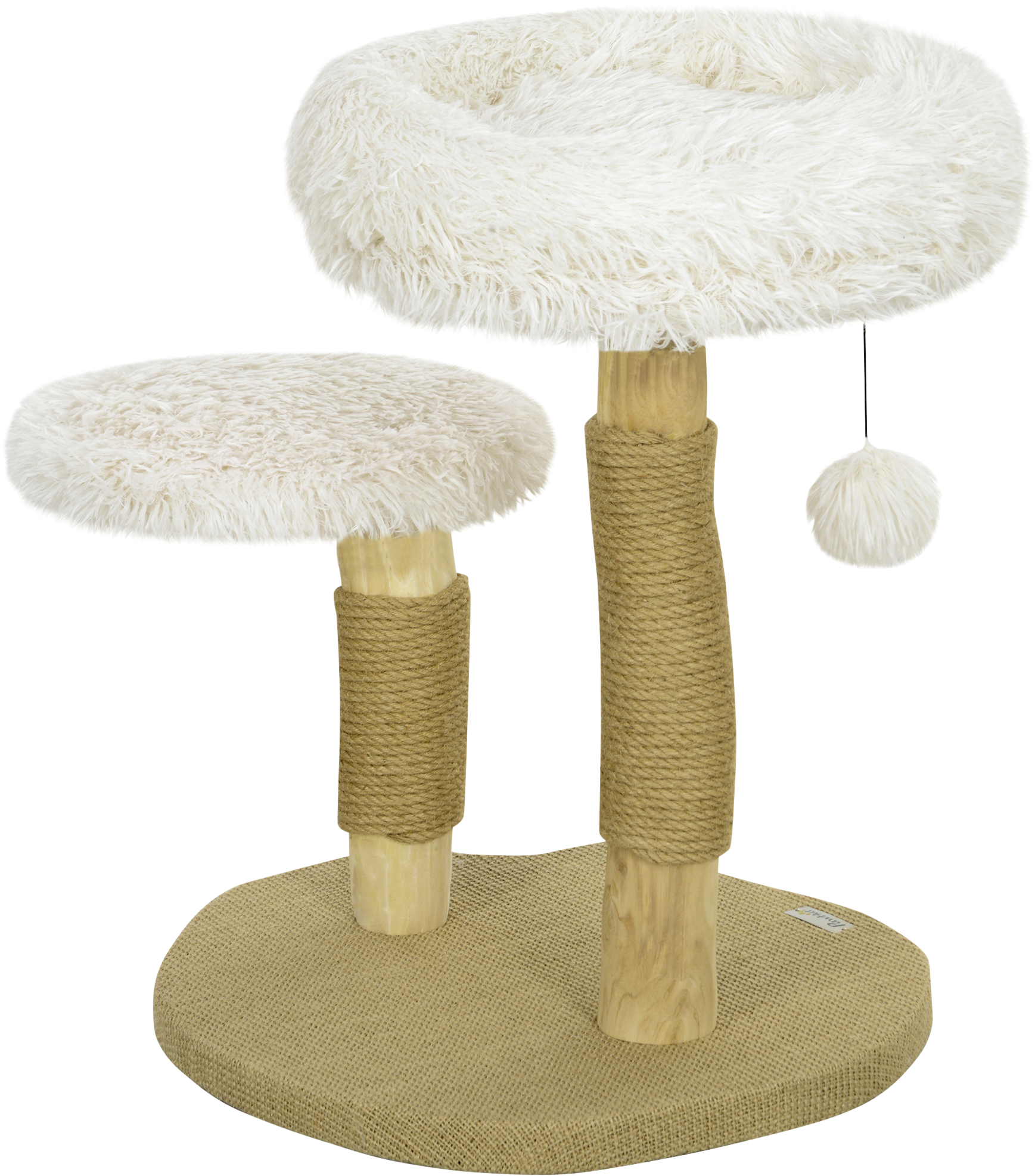 PawHut Kratzbaum weiß Holz B/H/L: ca. 47x61,5x50 cm