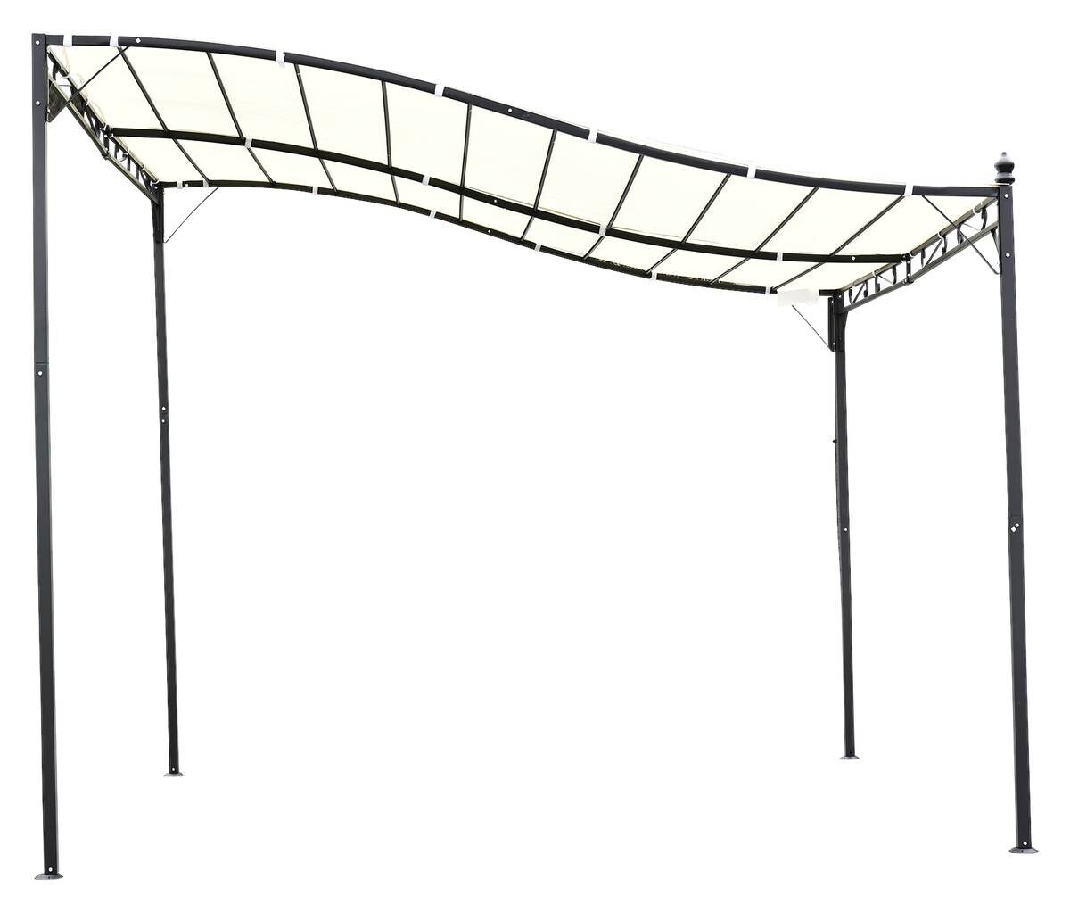 Outsunny Terrassenüberdachung creme Eisen B/H/L: ca. 297x245x297 cm