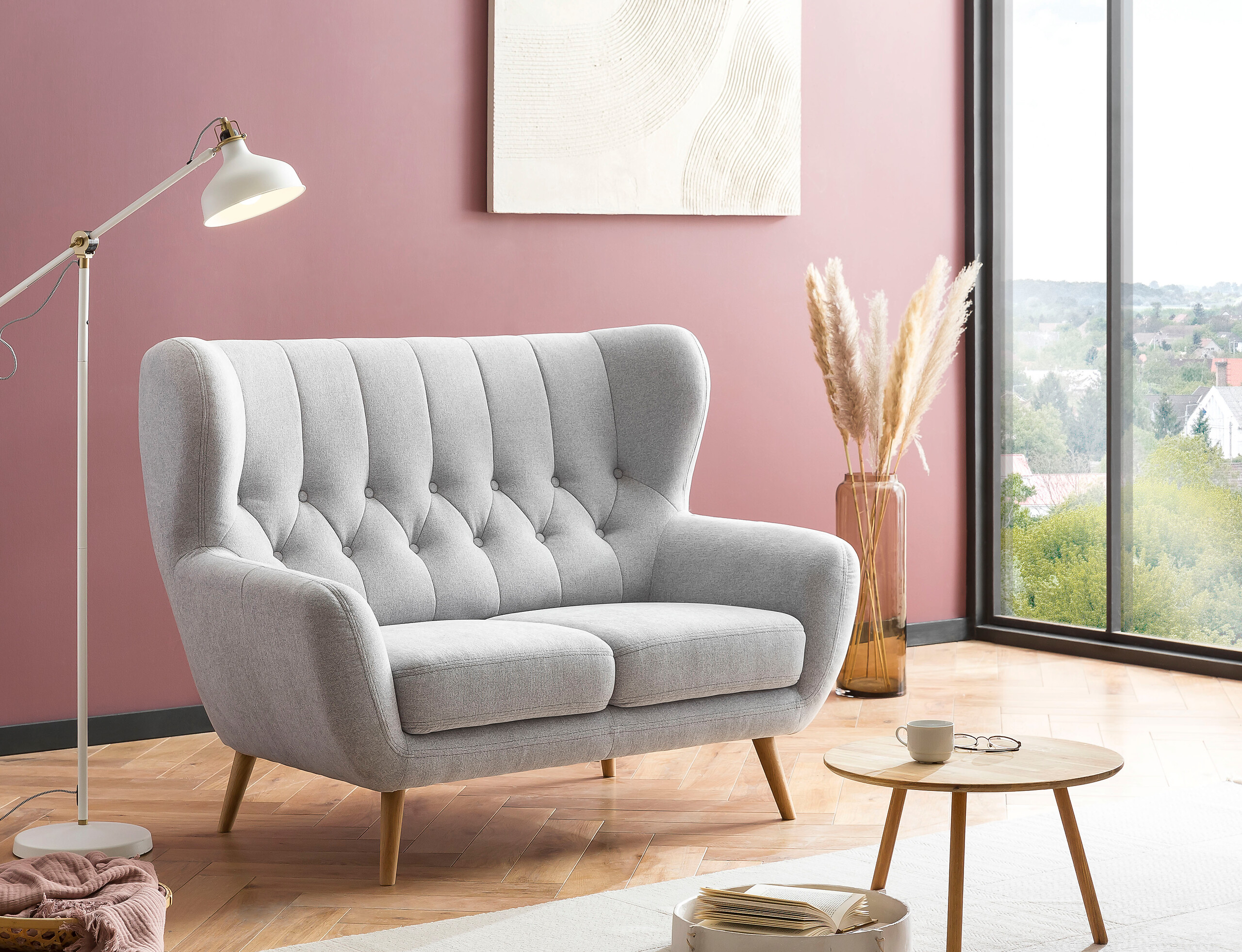 Sofa hellgrau B/H/T: ca. 137x101x95 cm Sofa hellgrau B/H/T: ca. 137x101x95 cm