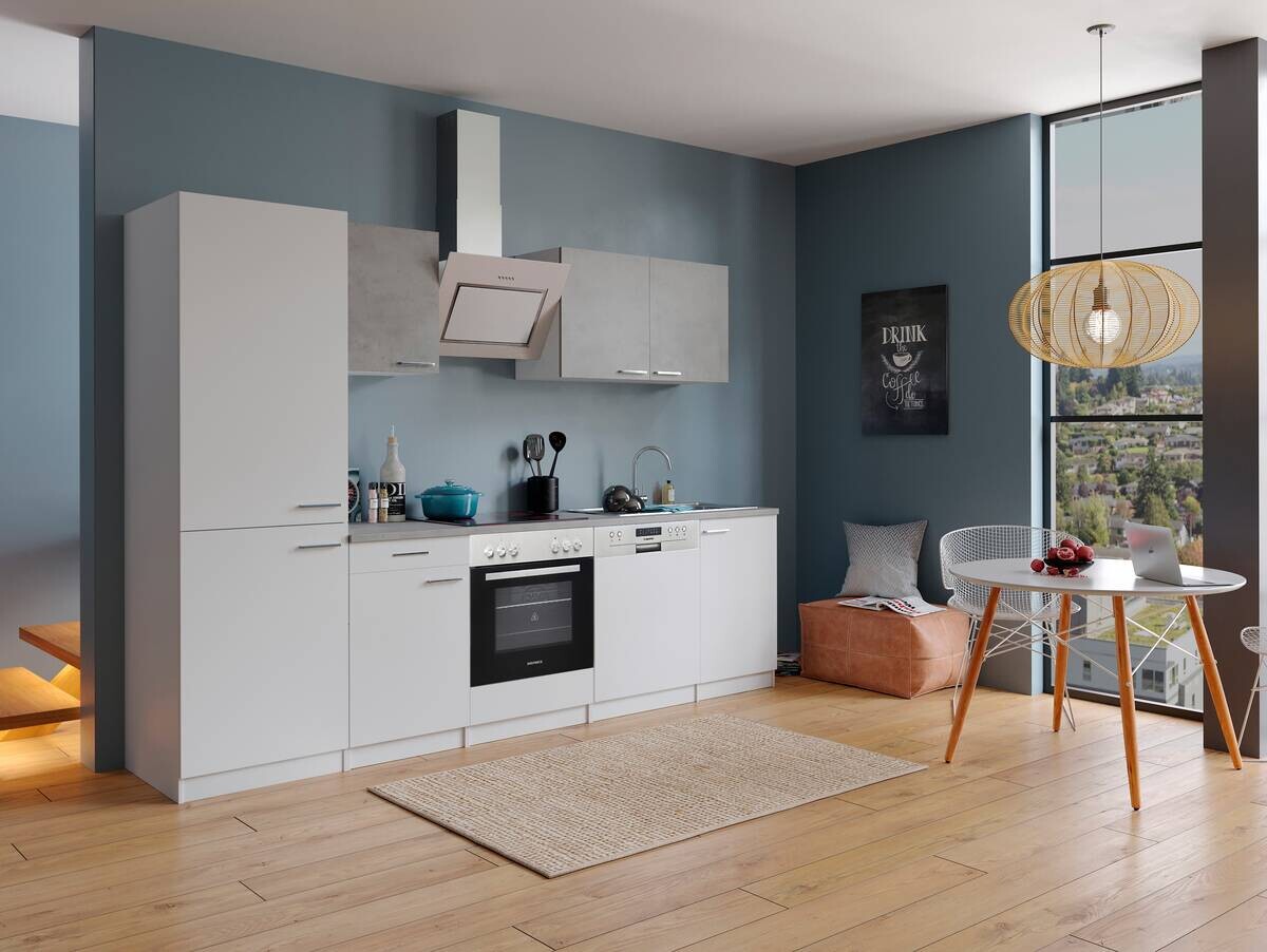 Respekta Küchenblock KB280WWBSCGK178G weiß B/H/T: ca. 280x200x60 cm