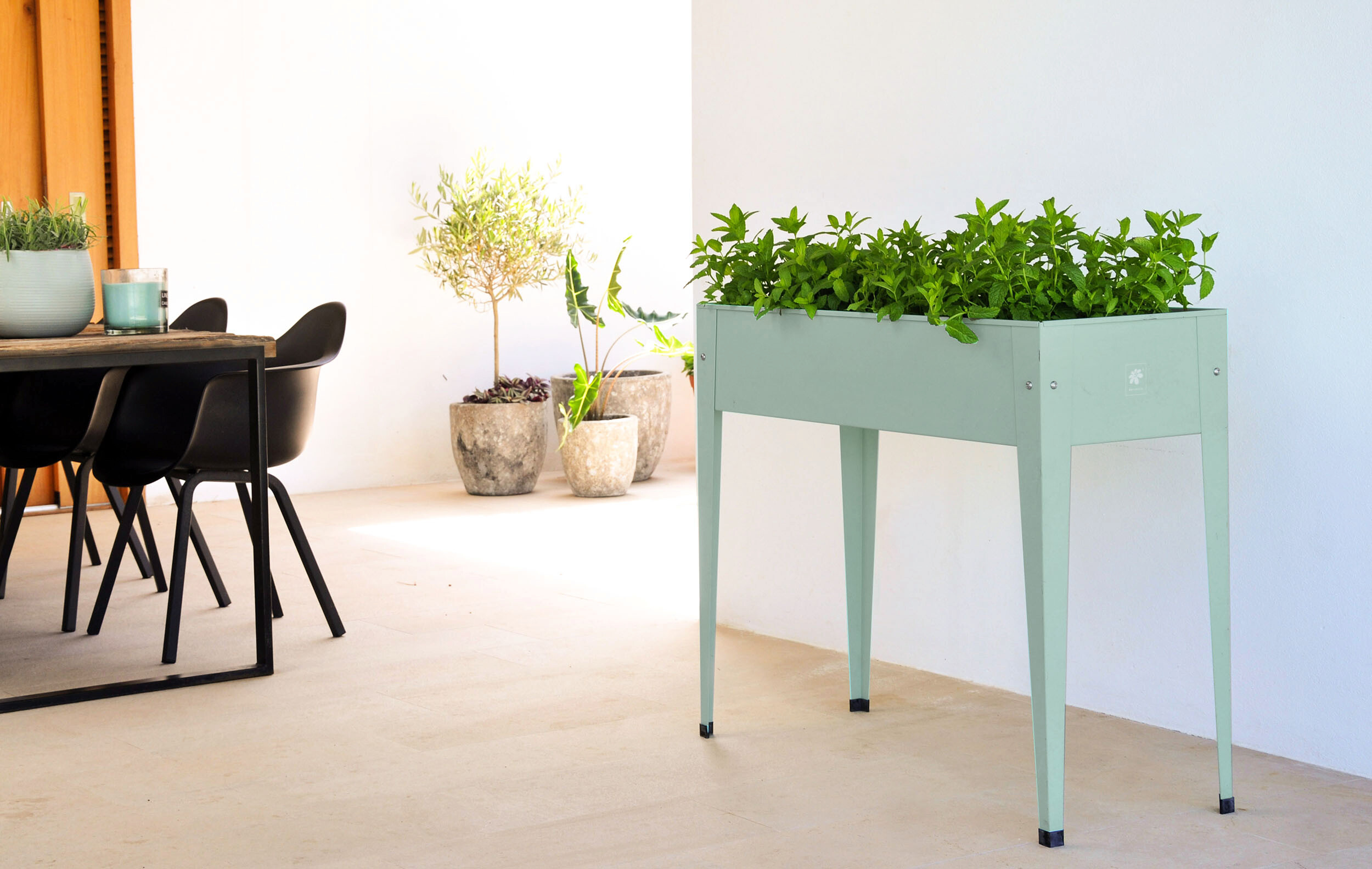 Herstera Garden Hochbeet Urban grün Metall B/H/L: ca. 40x84x100 cm