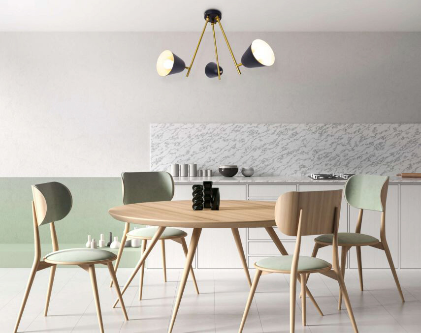 Näve Leuchten Deckenleuchte  NV1382022 schwarz Metall B/H/L: ca. 95x43x95 cm E14 3 Brennstellen