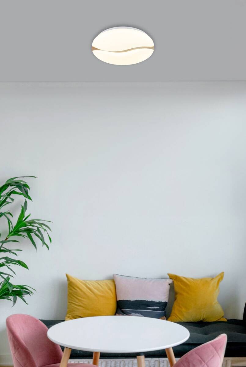 GLOBO LED-Deckenleuchte weiß Opal Metall Kunststoff H/D: ca. 7x33 cm 1 Brennstellen