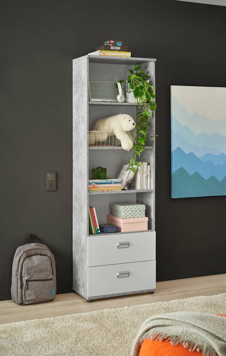 Standregal Matino Beton B/H/T: ca. 60x191x33 cm