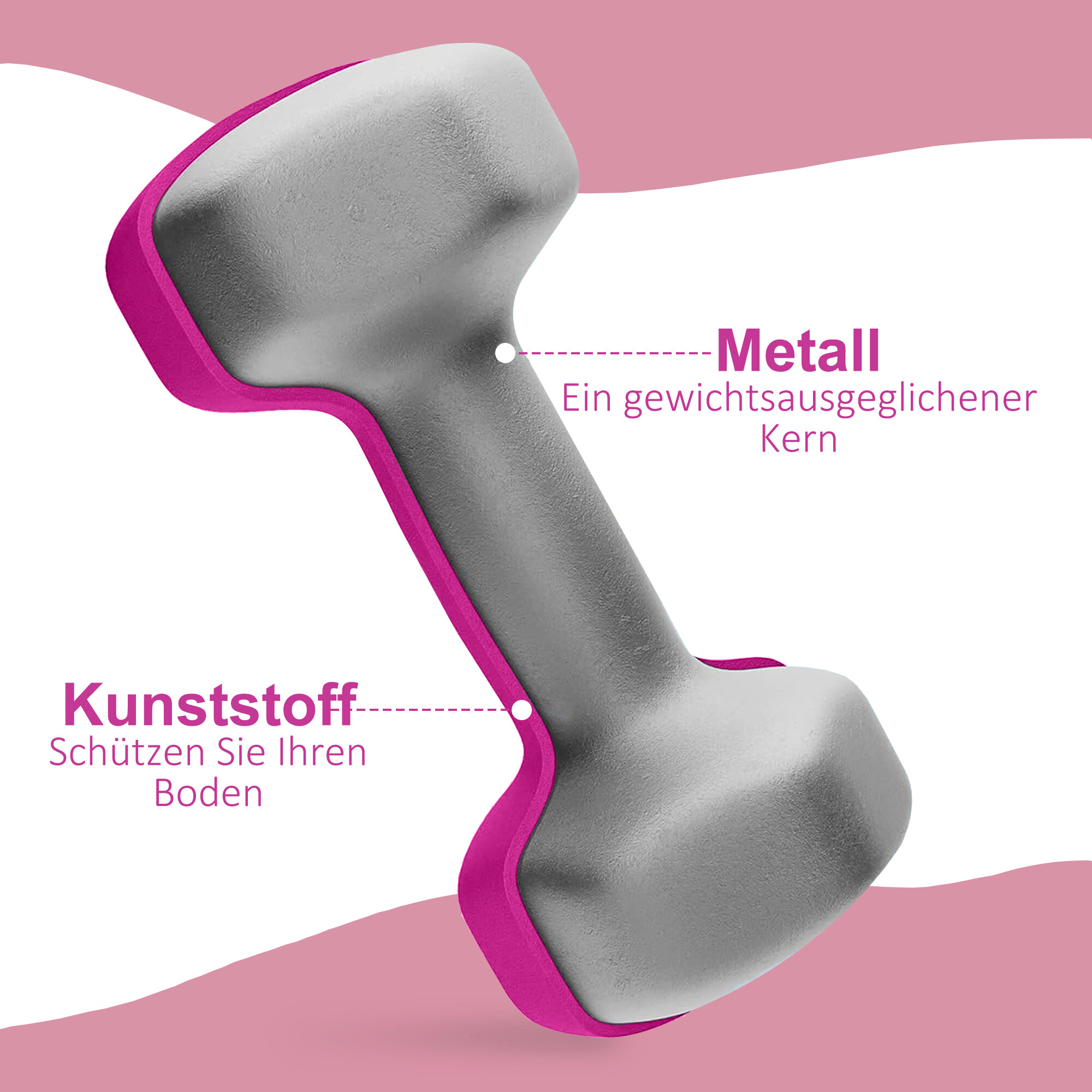 SPORTNOW Kurzhantel rosa Metall B/H/L: ca. 8x8x18 cm
